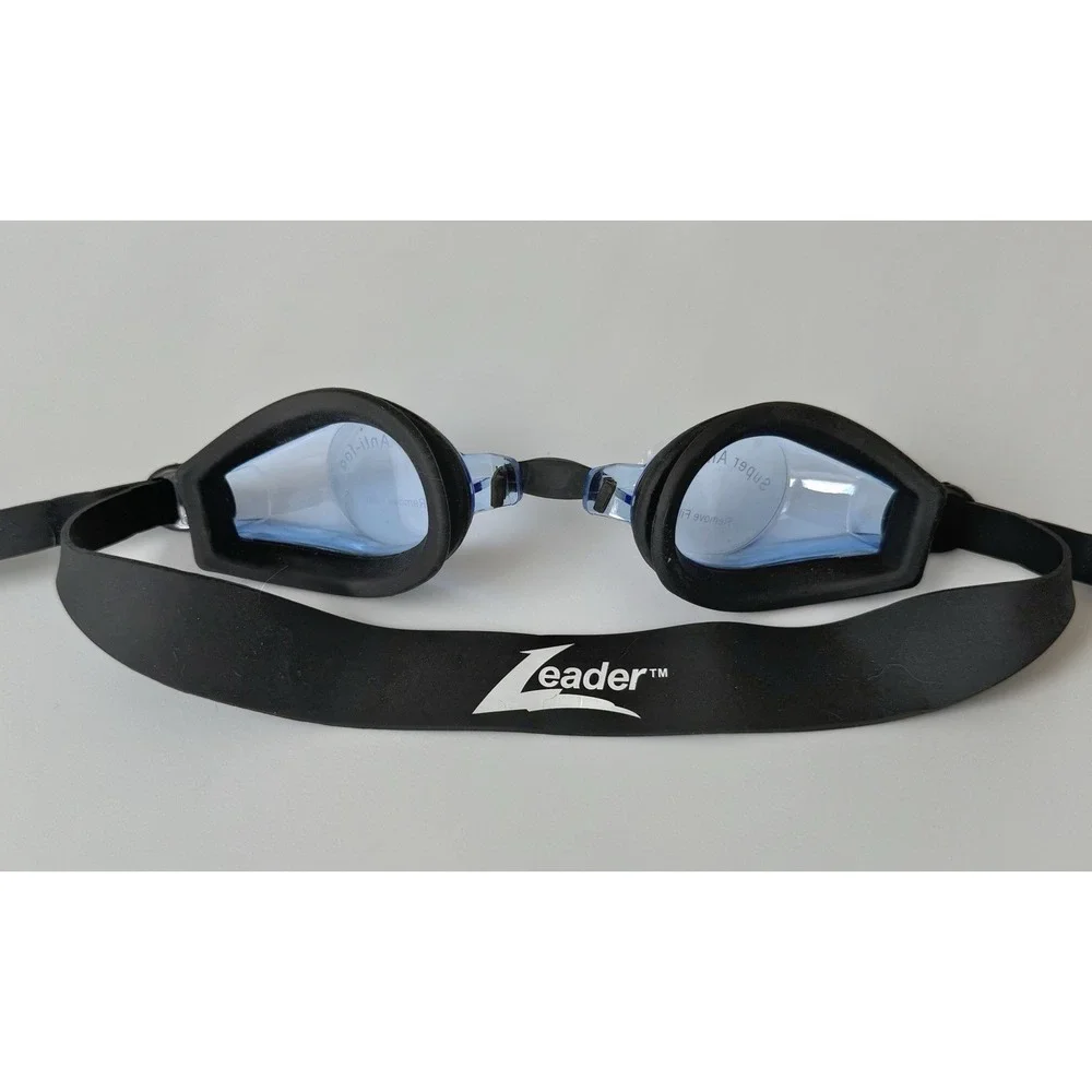 Leader Swim Goggles Adult Blue Black Castaway  Regular Fit New Without Packaging